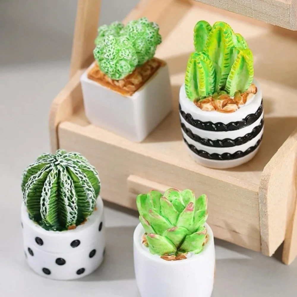 Cactus Succulent 4 Piece Mini Figurine Set - Picture 1 of 6